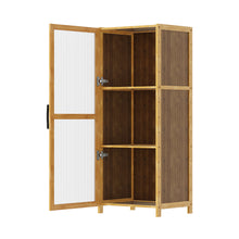 Load image into Gallery viewer, 3-Tier Narrow Bookcase Storage Cabinet with Acrylic Door
