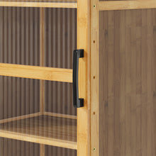 Load image into Gallery viewer, 3-Tier Narrow Bookcase Storage Cabinet with Acrylic Door
