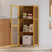 Load image into Gallery viewer, 3-Tier Narrow Bookcase Storage Cabinet with Acrylic Door
