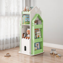 Load image into Gallery viewer, 4-Tier Castle Kids Rotating Bookshelf
