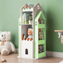 Load image into Gallery viewer, 4-Tier Castle Kids Rotating Bookshelf
