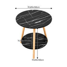 Load image into Gallery viewer, Double-Tier Round Wooden Side Table
