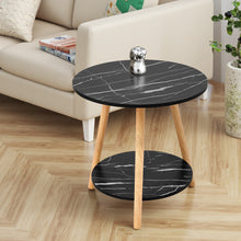 Load image into Gallery viewer, Double-Tier Round Wooden Side Table
