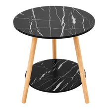 Load image into Gallery viewer, Double-Tier Round Wooden Side Table
