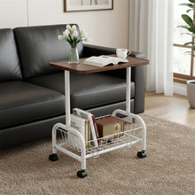 Load image into Gallery viewer, Mobile Side Table with Lower Basket
