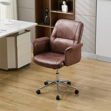 Load image into Gallery viewer, Retro-style Office Chair with Armrests and Casters
