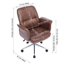 Load image into Gallery viewer, Retro-style Office Chair with Armrests and Casters

