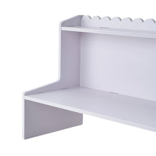 Load image into Gallery viewer, 2-Tier White WPC Desktop Storage Shelf with Scalloped Edge
