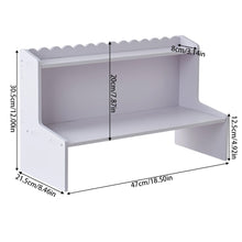 Load image into Gallery viewer, 2-Tier White WPC Desktop Storage Shelf with Scalloped Edge
