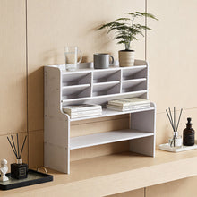 Load image into Gallery viewer, White Desktop Storage Shelf
