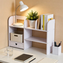 Load image into Gallery viewer, White Desktop Storage Shelf with Drawer
