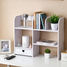 Load image into Gallery viewer, White Desktop Storage Shelf with Drawer
