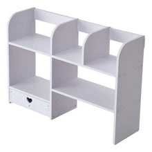 Load image into Gallery viewer, White Desktop Storage Shelf with Drawer
