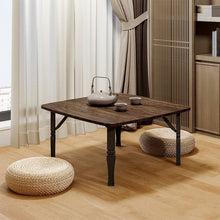 Load image into Gallery viewer, Contemporary Square Wooden Folding Coffee Table Coffee Tables Living and Home Brown 70cm W x 70cm D x 35cm H 
