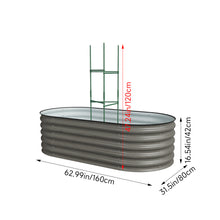 Load image into Gallery viewer, Outdoor Galvanized Steel Raised Garden Bed with Trellis
