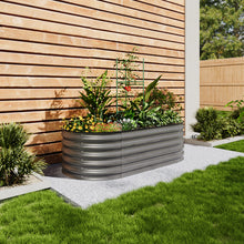 Load image into Gallery viewer, Outdoor Galvanized Steel Raised Garden Bed with Trellis
