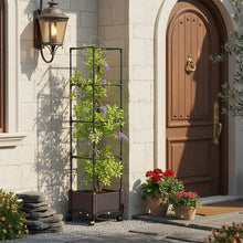 Load image into Gallery viewer, Raised Garden Bed Planter Box with Trellis and Wheels
