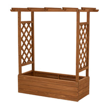Load image into Gallery viewer, Raised Garden Bed with Integrated Trellis and Overhead Slats
