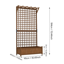 Load image into Gallery viewer, Wood Planter Raised Garden Bed with Trellis &amp; Hanging Roof
