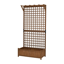 Load image into Gallery viewer, Wood Planter Raised Garden Bed with Trellis &amp; Hanging Roof
