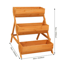 Load image into Gallery viewer, 3-Tier Wooden Planter Box with Drainage Holes

