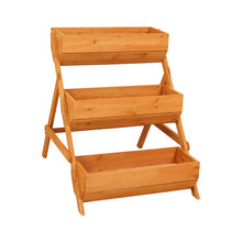 Load image into Gallery viewer, 3-Tier Wooden Planter Box with Drainage Holes
