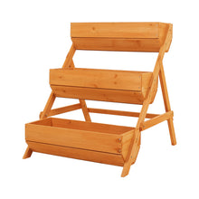 Load image into Gallery viewer, 3-Tier Wooden Planter Box with Drainage Holes
