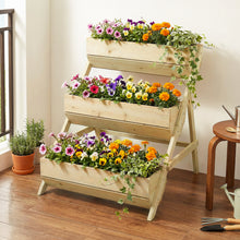 Load image into Gallery viewer, 3-Tier Wooden Planter Box with Drainage Holes
