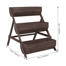 Load image into Gallery viewer, 3-Tier Wooden Planter Box with Drainage Holes
