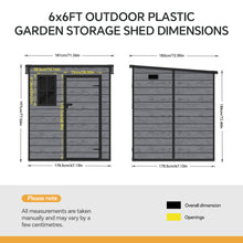 Load image into Gallery viewer, 6 x 6FT Outdoor Plastic Garden Storage Shed
