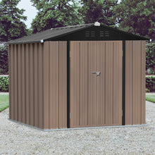 Load image into Gallery viewer, 6x8FT Metal Garden Storage Shed with Lockable Door

