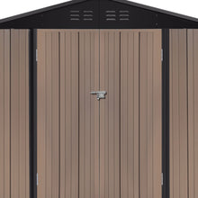 Load image into Gallery viewer, 6x8FT Metal Garden Storage Shed with Lockable Door
