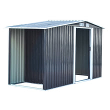 Load image into Gallery viewer, Garden Metal Storage Shed with Log Storage
