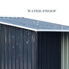 Load image into Gallery viewer, Garden Metal Storage Shed with Log Storage
