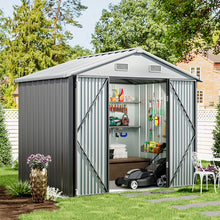 Load image into Gallery viewer, 6x8FT Metal Garden Storage Shed with Lockable Door
