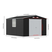 Load image into Gallery viewer, 10x12FT Outdoor Metal Apex Roof Storage Shed

