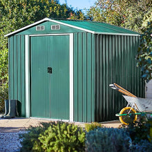 Load image into Gallery viewer, 8x8FT Metal Garden Storage Shed with Sliding Door
