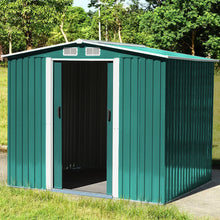 Load image into Gallery viewer, 8x8FT Metal Garden Storage Shed with Sliding Door
