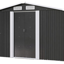 Load image into Gallery viewer, 6x8 FT Large Metal Apex Roof Garden Tool Storage Shed

