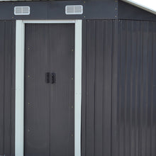 Load image into Gallery viewer, 4x6ft Metal Garden Storage Shed with Sliding Door
