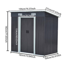 Load image into Gallery viewer, 4x6ft Metal Garden Storage Shed with Sliding Door
