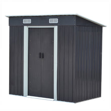 Load image into Gallery viewer, 4x6ft Metal Garden Storage Shed with Sliding Door
