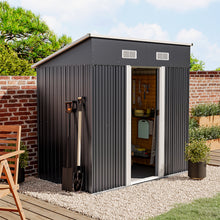 Load image into Gallery viewer, 4x6ft Metal Garden Storage Shed with Sliding Door
