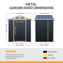 Load image into Gallery viewer, 6x4 FT Metal Apex Roof Garden Tool Storage Shed
