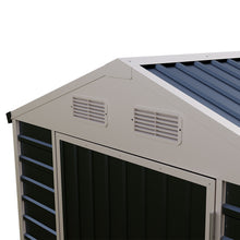 Load image into Gallery viewer, 6x8 FT Metal Apex Roof Garden Tool Storage Shed
