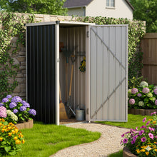 Load image into Gallery viewer, 3x3 FT Metal Pent Roof Garden Tool Storage Shed
