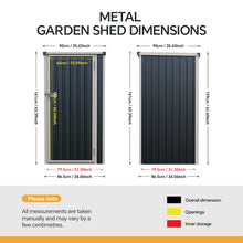 Load image into Gallery viewer, 3x3 FT Metal Pent Roof Garden Tool Storage Shed
