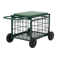Load image into Gallery viewer, Rolling Garden Work Seat Cart with Storage
