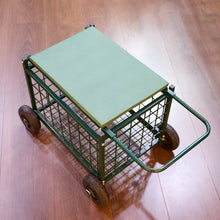 Load image into Gallery viewer, Rolling Garden Work Seat Cart with Storage
