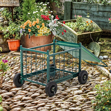 Load image into Gallery viewer, Rolling Garden Work Seat Cart with Storage
